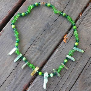 Kyanite Quartz Chrysocolla Necklace